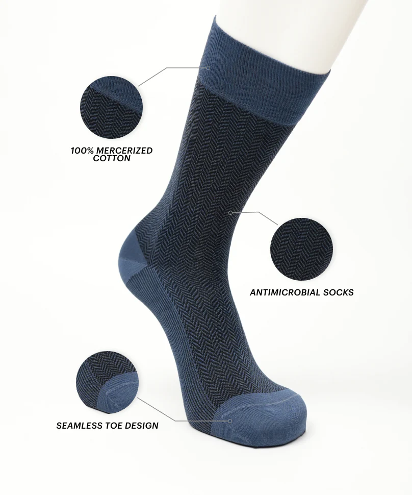 Airforce Blue Herringbone - Image 3