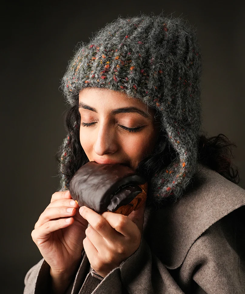 Beanie with Flap - Grey - Image 3