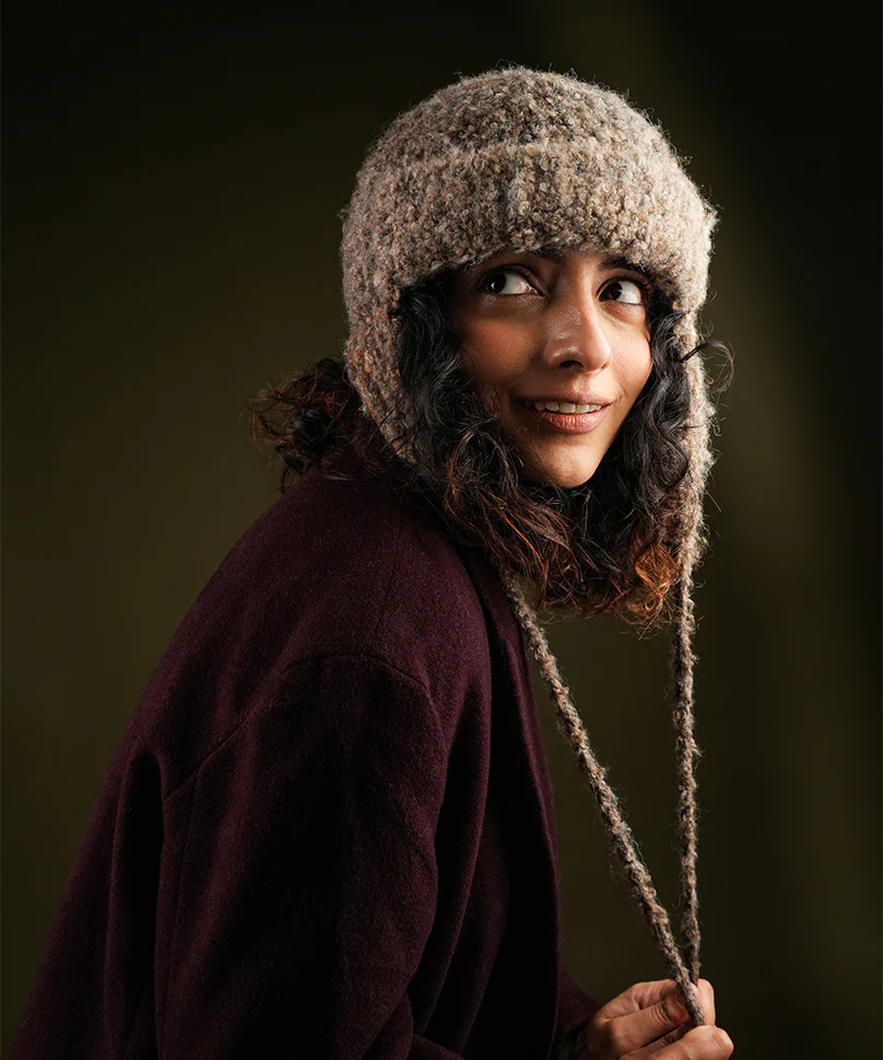 Beanie with Knot - Brown - Image 3