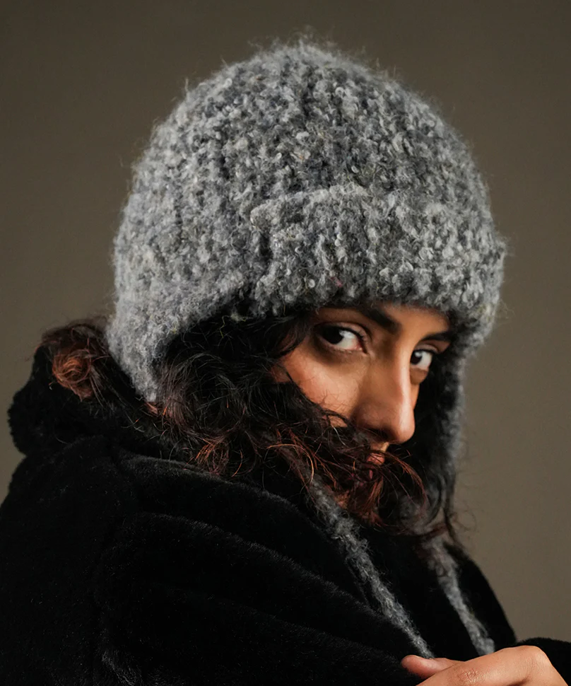 Beanie with Knot - Dark Grey - Image 3