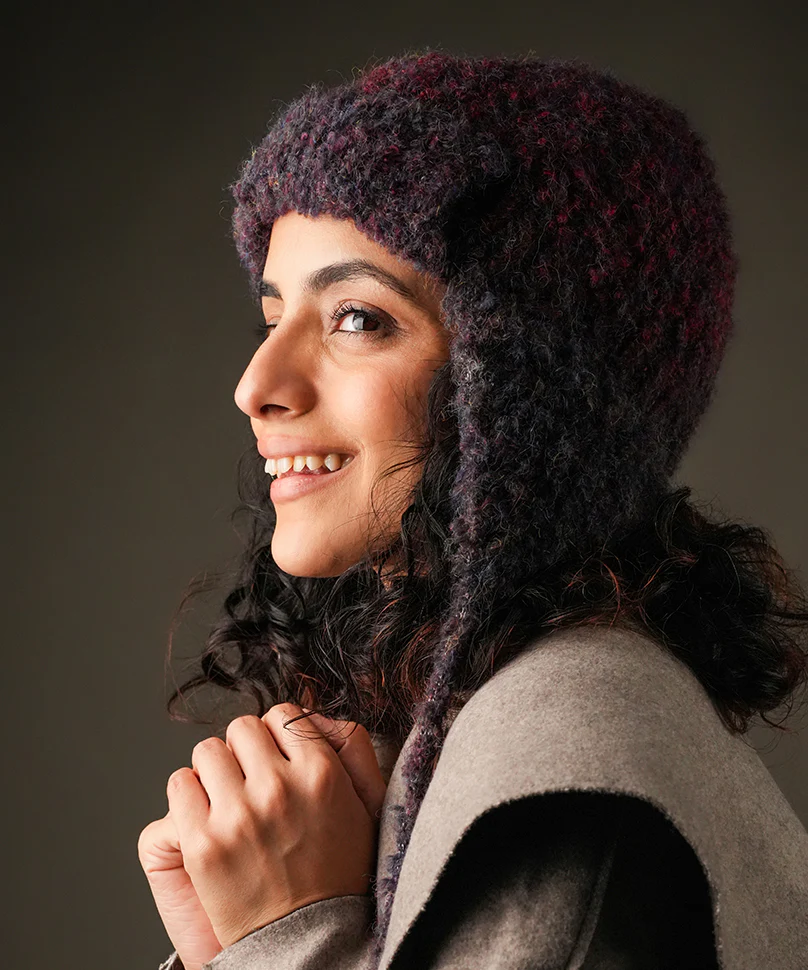 Beanie with Knot - Plum - Image 3