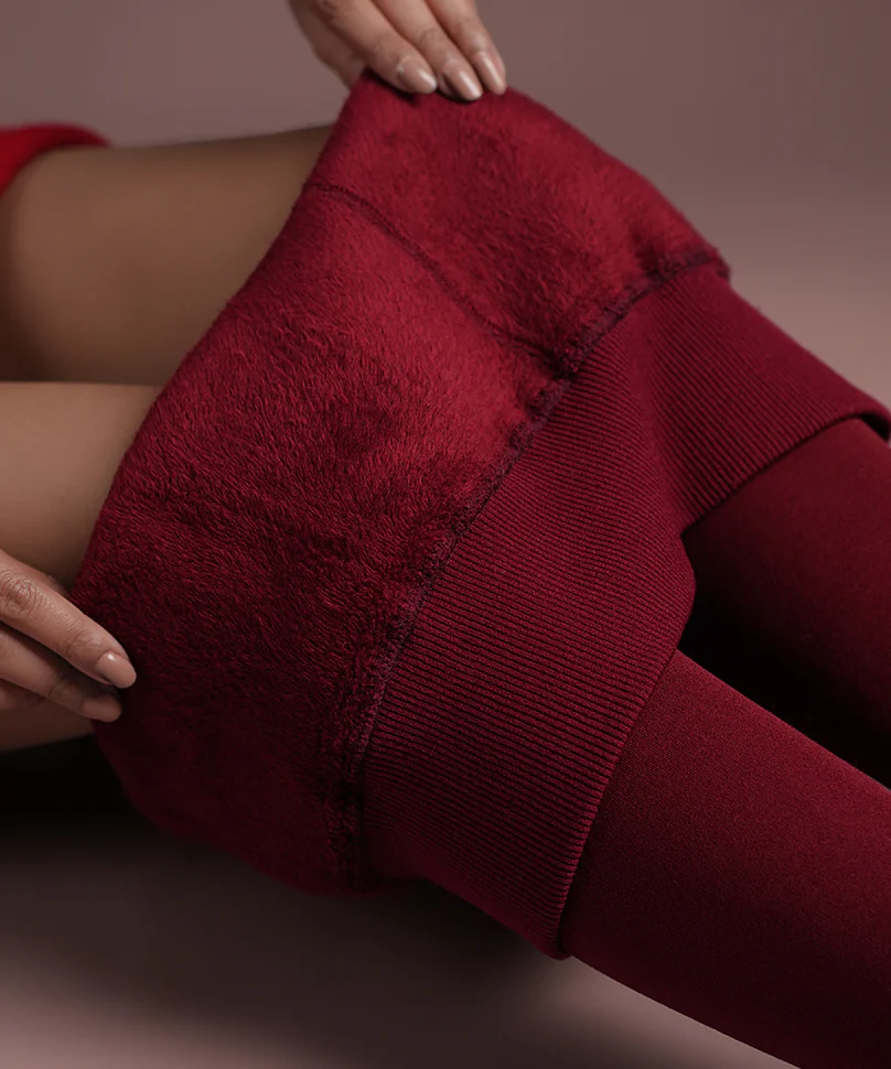 Bordeaux Fur Tights - Image 4