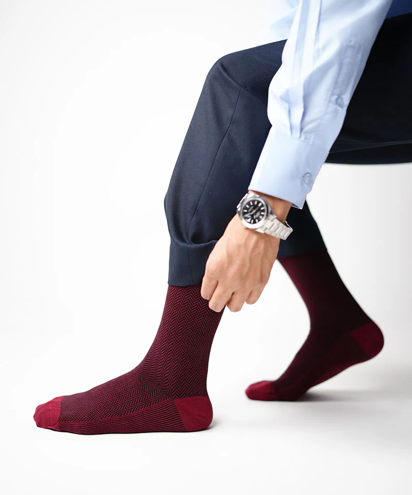 Maroon Herringbone - Image 6