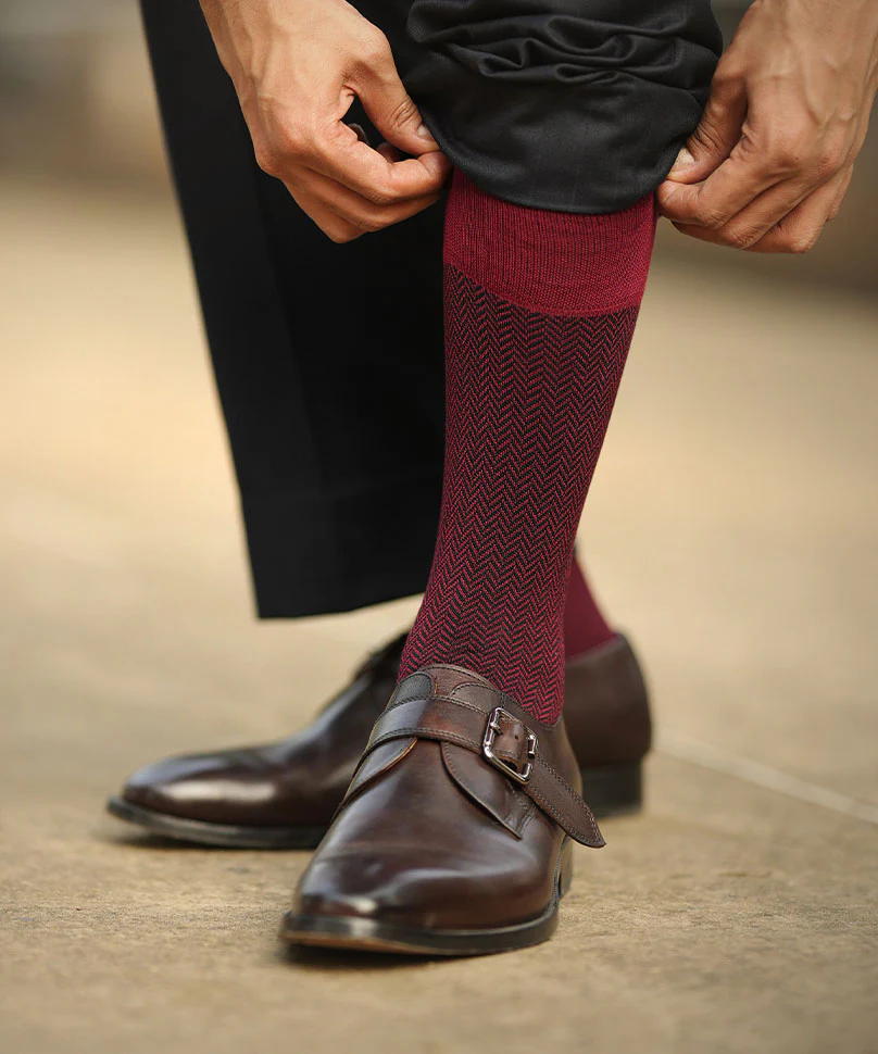 Maroon Herringbone - Image 8