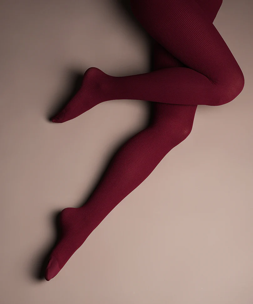 Maroon Ribbed Stockings - Image 5
