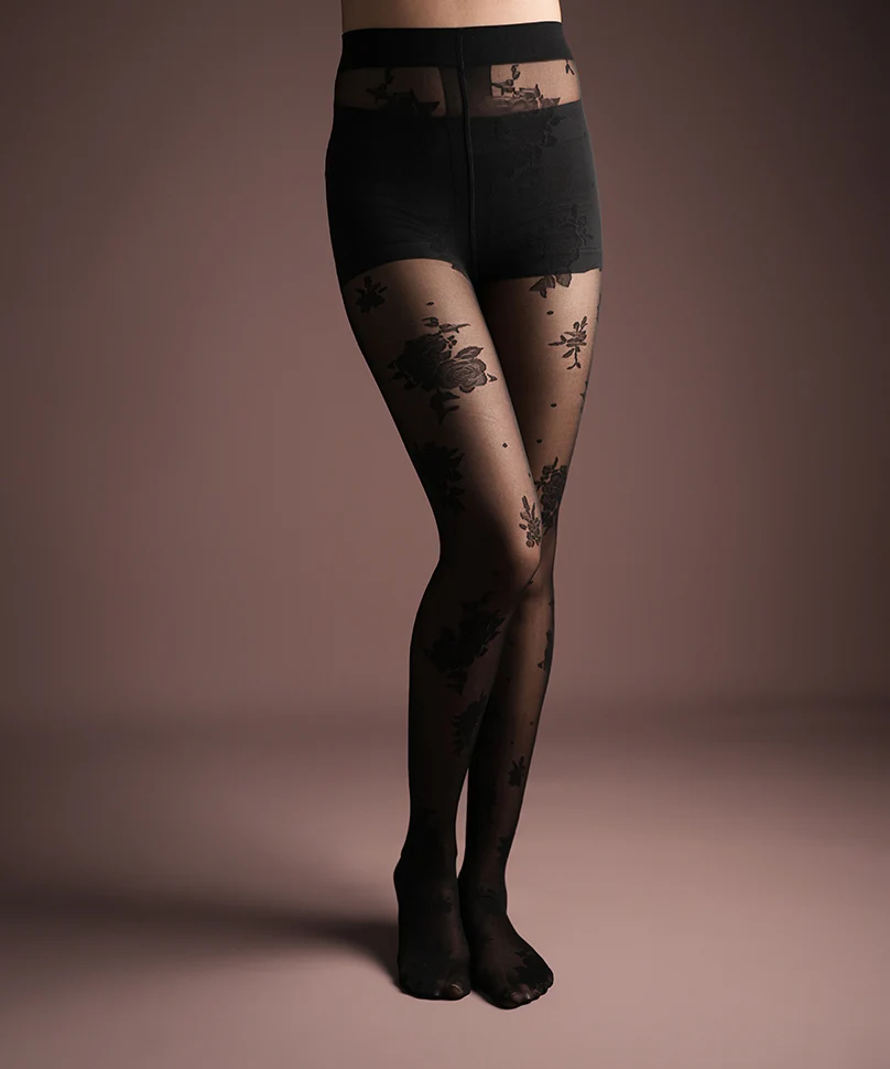 Rosa Sheer Stockings - Black - Image 3