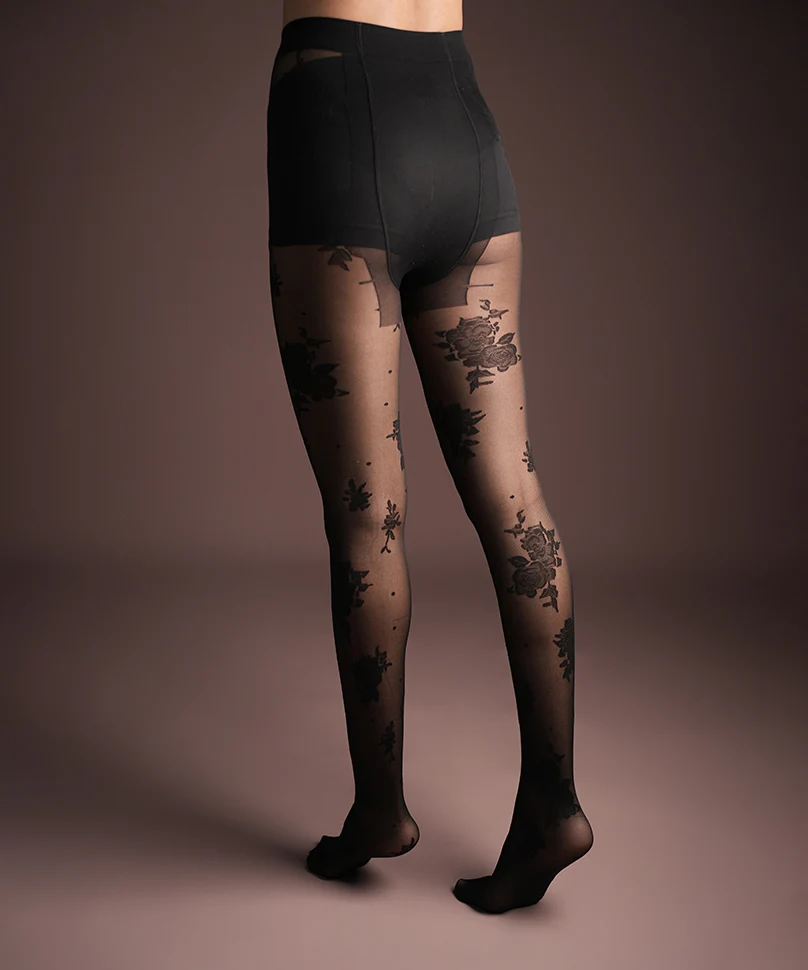 Rosa Sheer Stockings - Black - Image 5