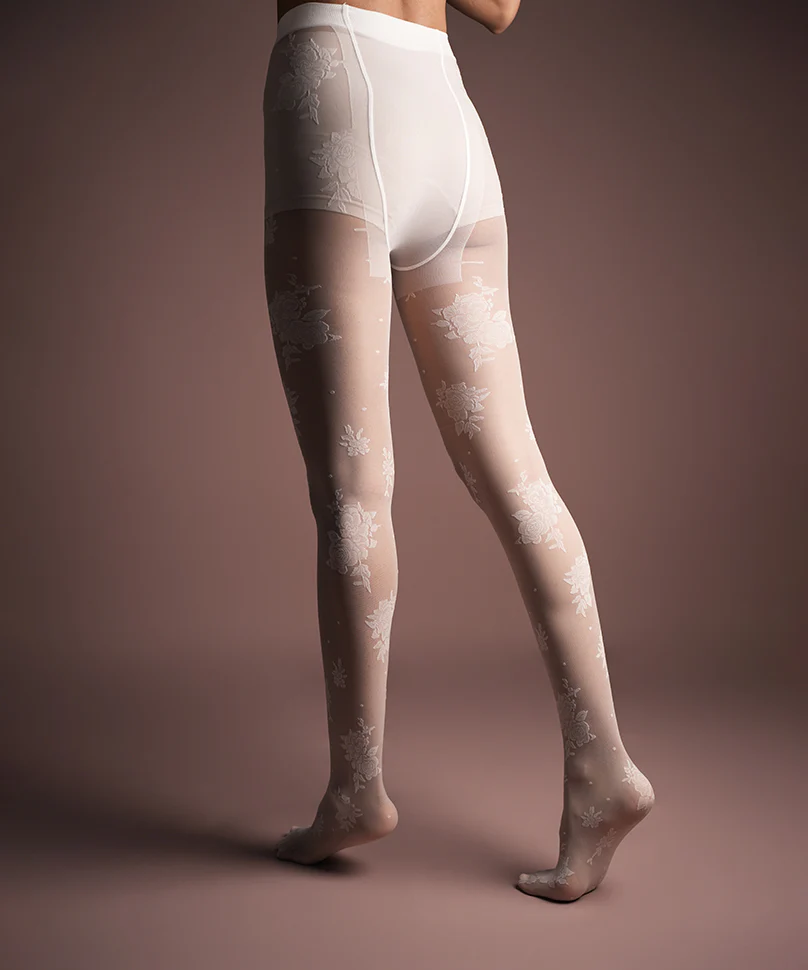 Rosa Sheer Stockings - White - Image 4